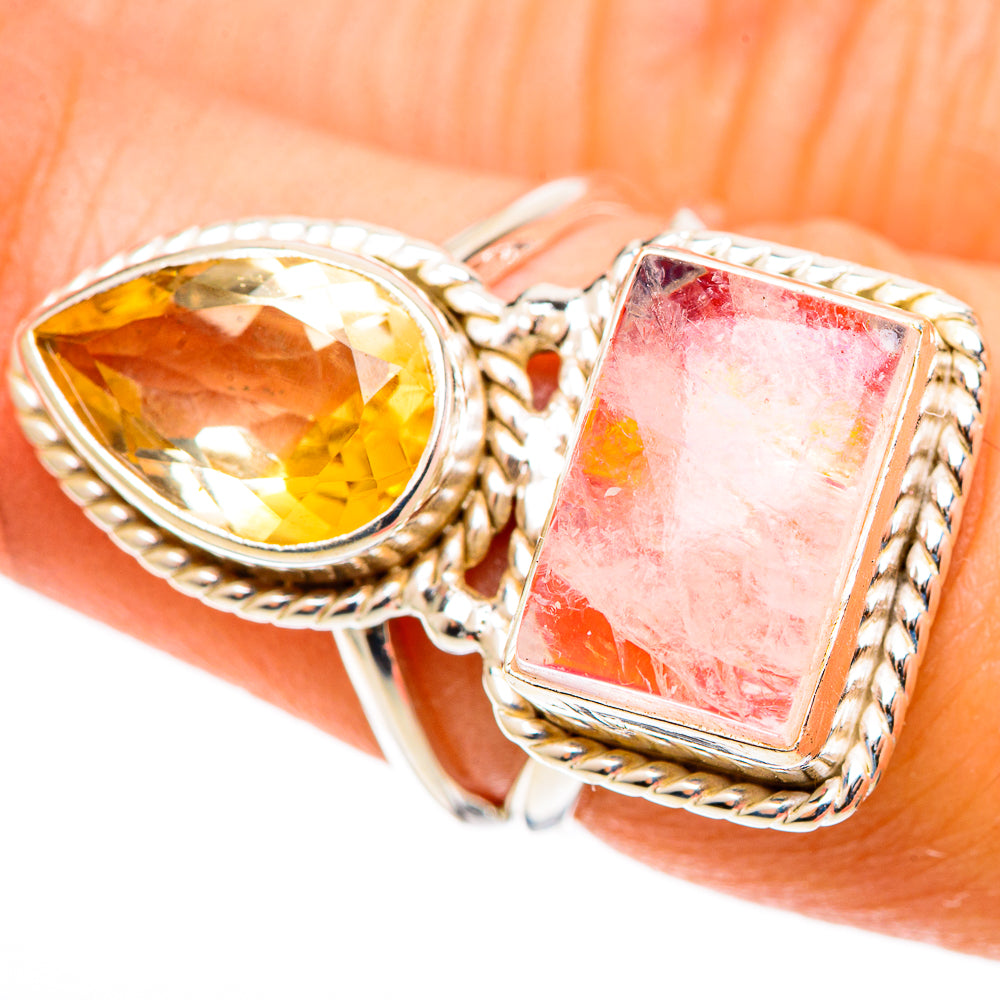 Orange Moonstone Rings handcrafted by Ana Silver Co - RING109001