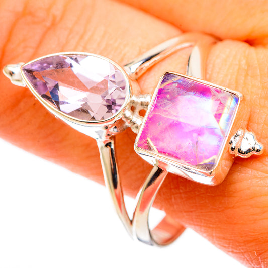 Pink Moonstone Rings handcrafted by Ana Silver Co - RING109014