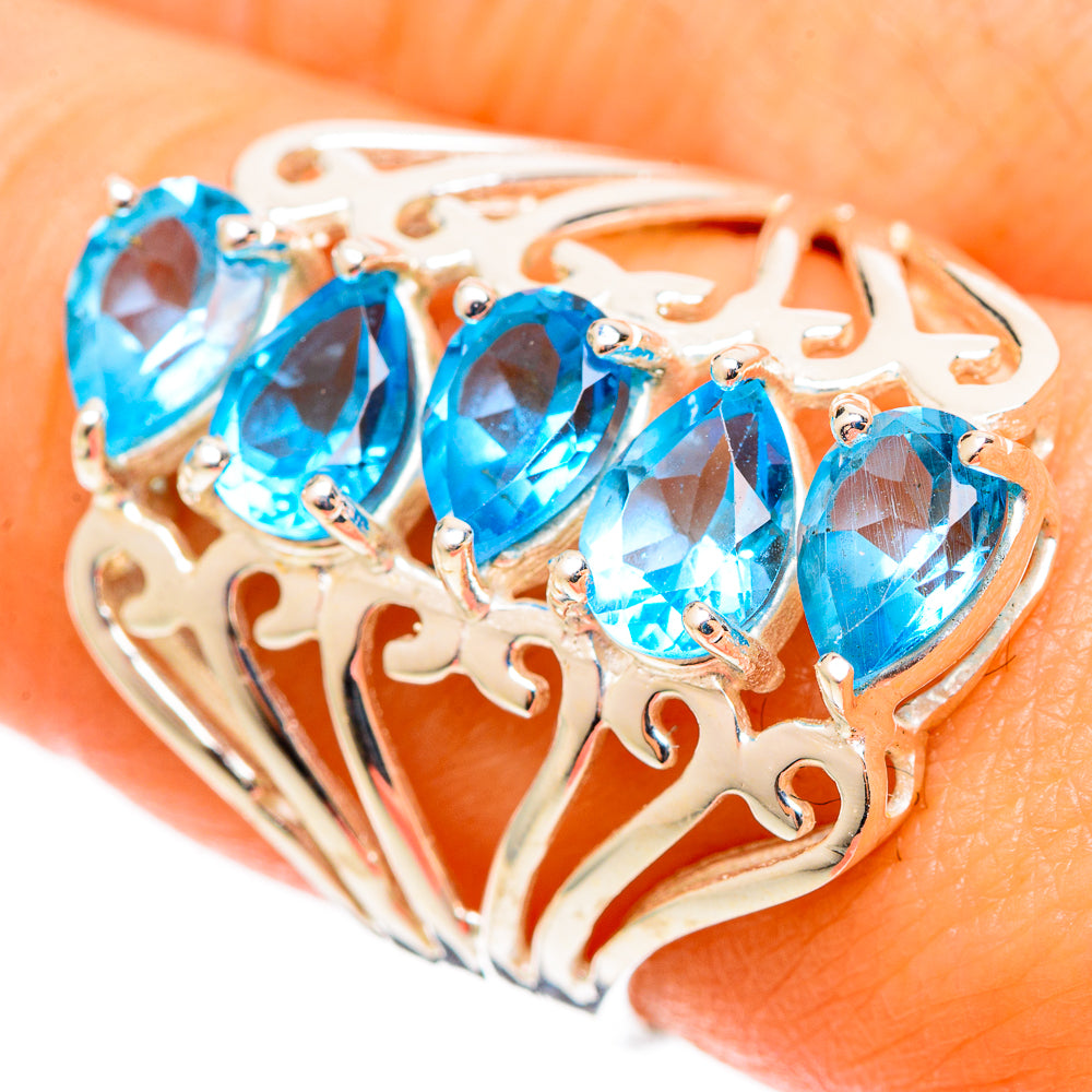 Blue Topaz Rings handcrafted by Ana Silver Co - RING109017