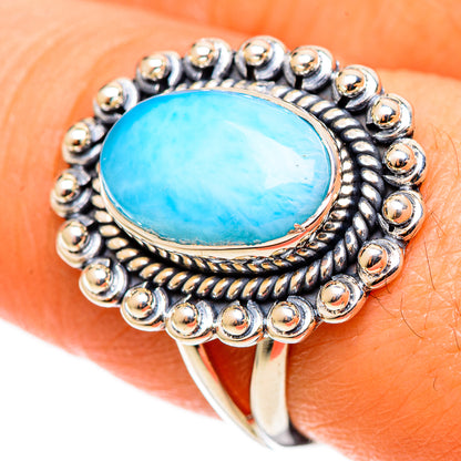 Larimar Rings handcrafted by Ana Silver Co - RING109021
