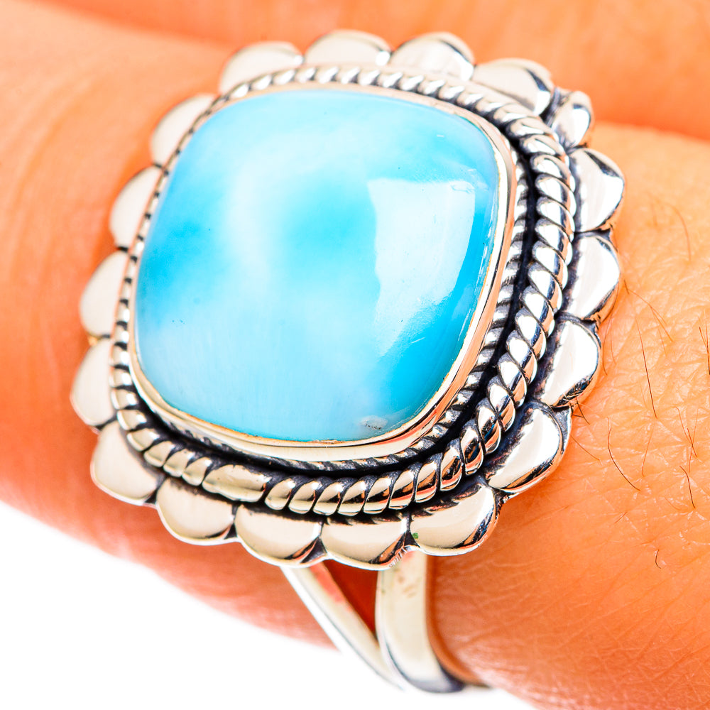 Larimar Rings handcrafted by Ana Silver Co - RING109023