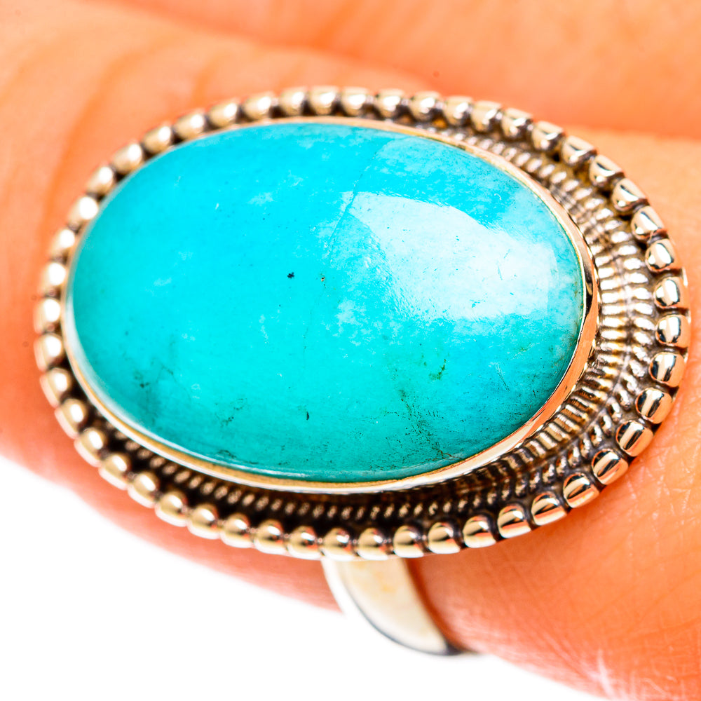 Peruvian Amazonite Rings handcrafted by Ana Silver Co - RING109024