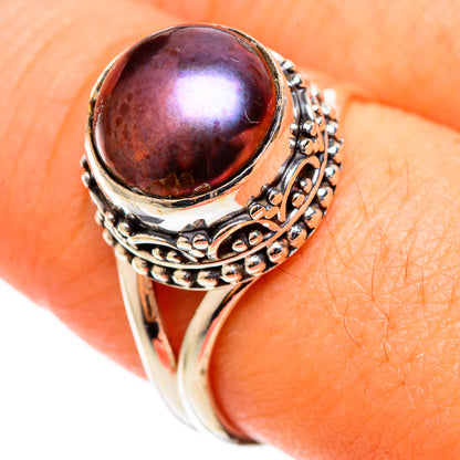 Titanium Pearl Rings handcrafted by Ana Silver Co - RING109034
