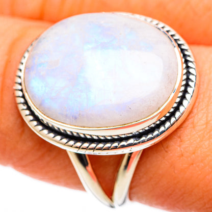 Rainbow Moonstone Rings handcrafted by Ana Silver Co - RING109041