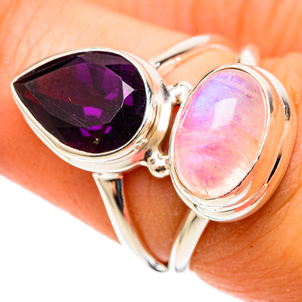 Pink Moonstone Rings handcrafted by Ana Silver Co - RING109042