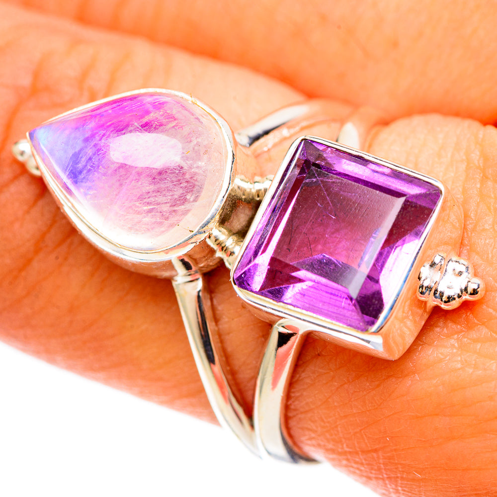 Pink Moonstone Rings handcrafted by Ana Silver Co - RING109043