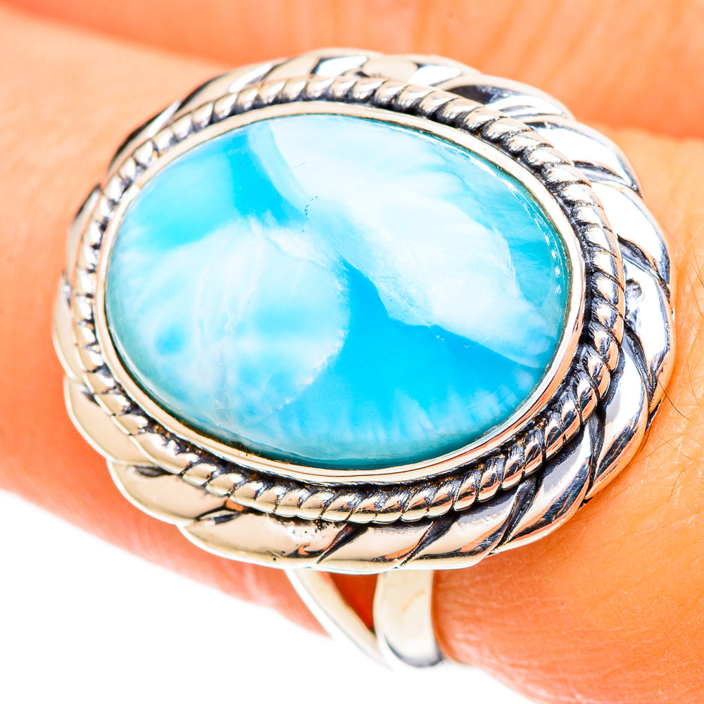 Larimar Rings handcrafted by Ana Silver Co - RING109045