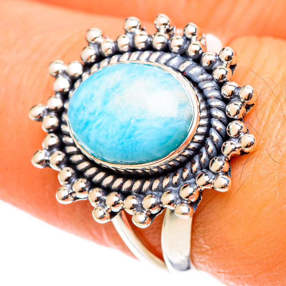 Larimar Rings handcrafted by Ana Silver Co - RING109049