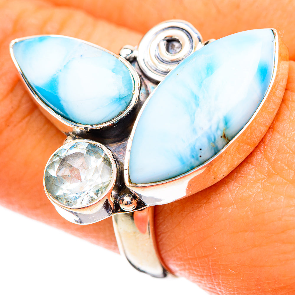 Larimar Rings handcrafted by Ana Silver Co - RING109052