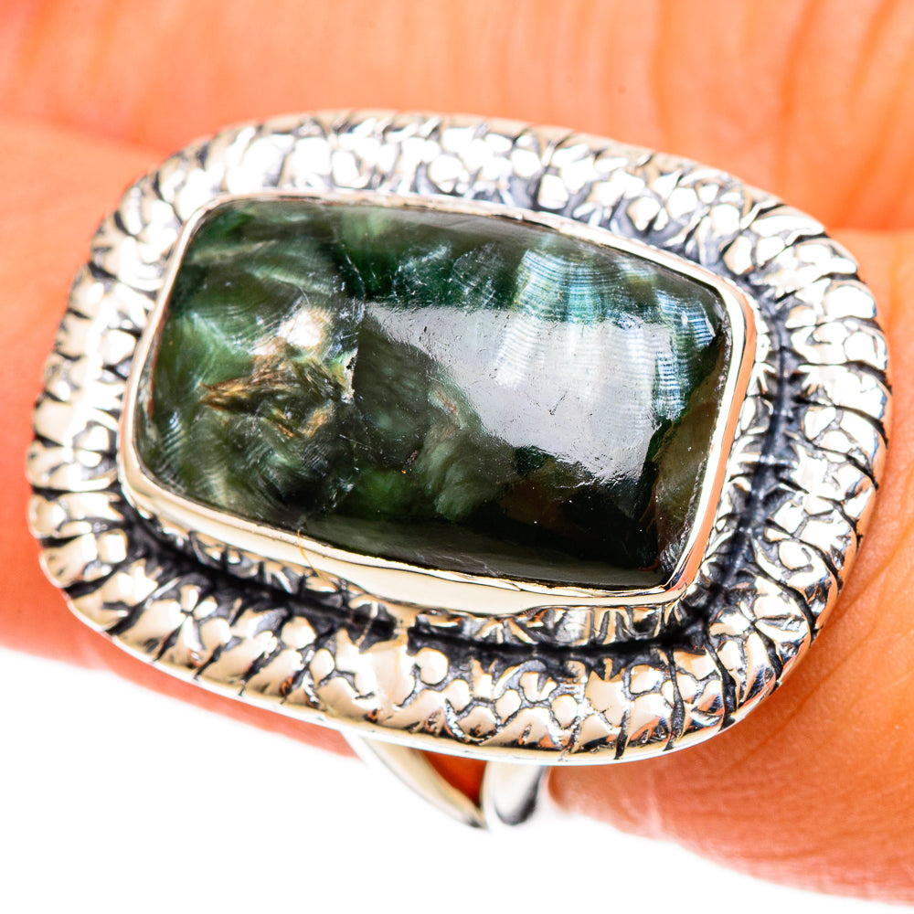 Seraphinite Rings handcrafted by Ana Silver Co - RING109054
