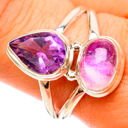 Pink Moonstone Rings handcrafted by Ana Silver Co - RING109071