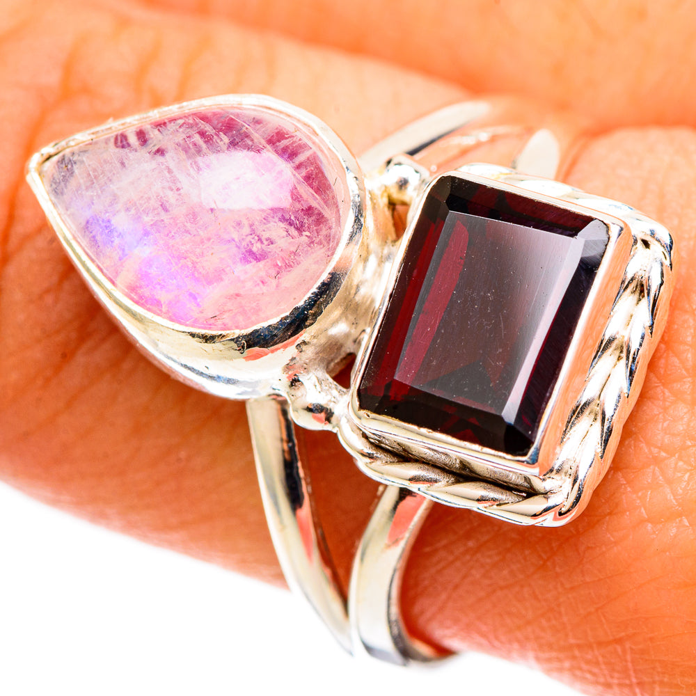 Pink Moonstone Rings handcrafted by Ana Silver Co - RING109072