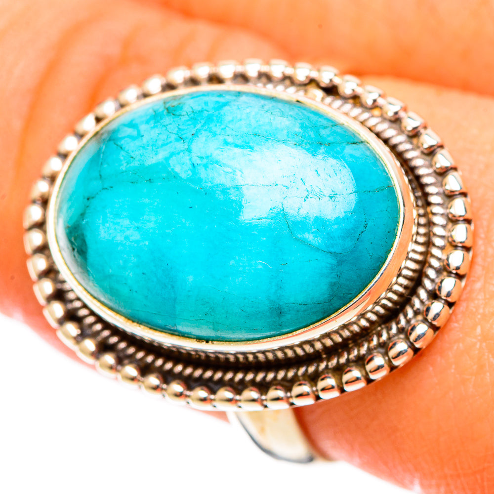 Peruvian Amazonite Rings handcrafted by Ana Silver Co - RING109074