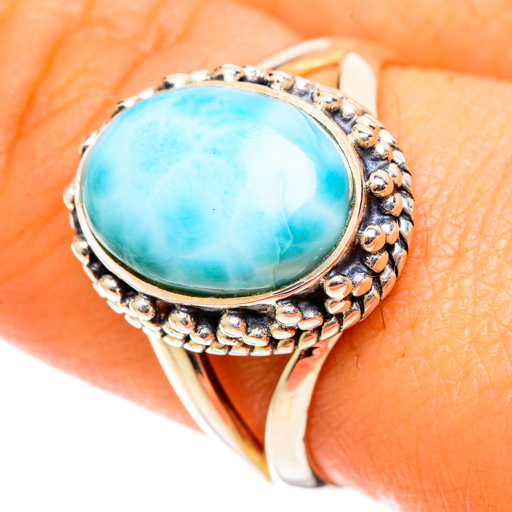 Larimar Rings handcrafted by Ana Silver Co - RING109075