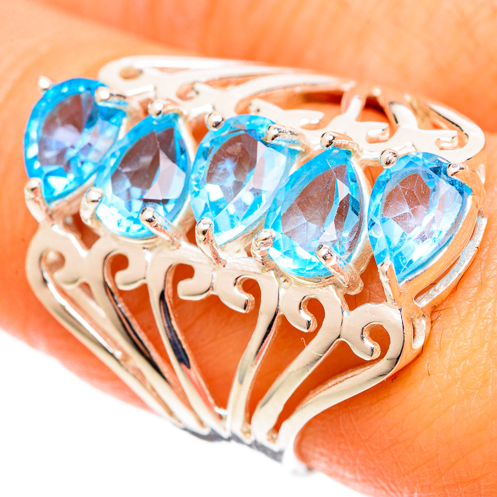Blue Topaz Rings handcrafted by Ana Silver Co - RING109076