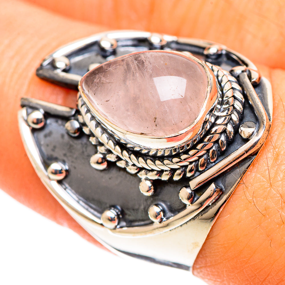 Rose Quartz Rings handcrafted by Ana Silver Co - RING109087