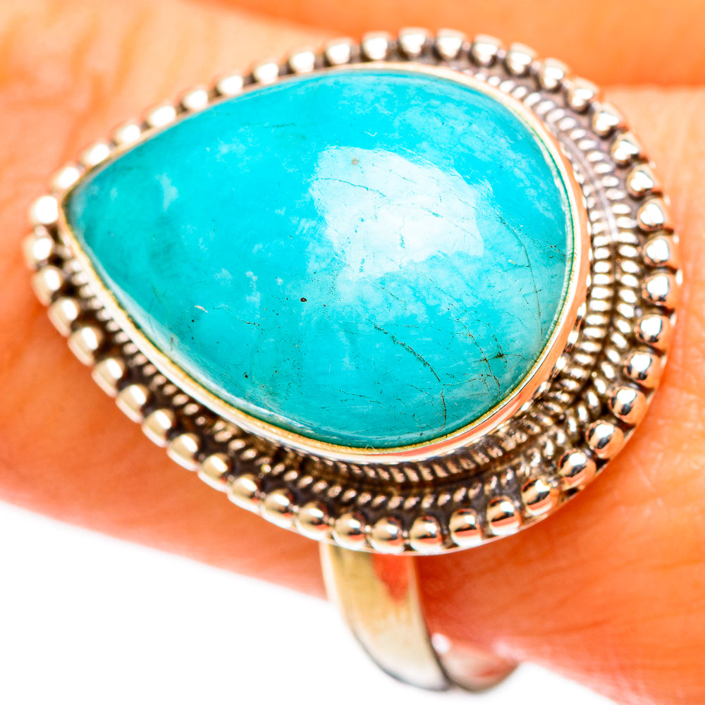 Peruvian Amazonite Rings handcrafted by Ana Silver Co - RING109106