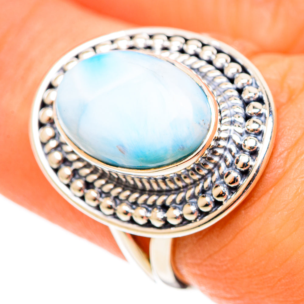 Larimar Rings handcrafted by Ana Silver Co - RING109108