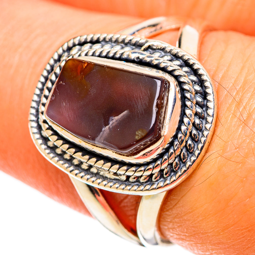 Mexican Fire Agate Rings handcrafted by Ana Silver Co - RING109114