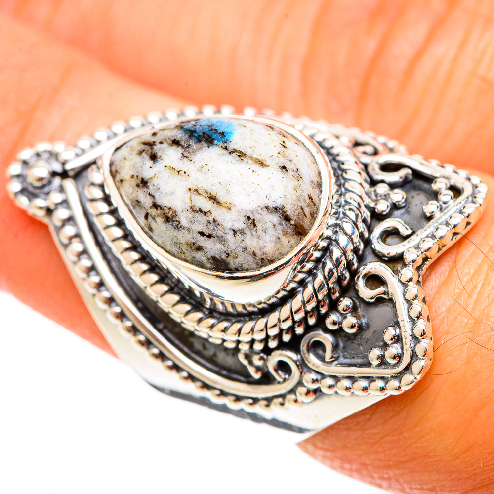 K2 Blue Azurite Rings handcrafted by Ana Silver Co - RING109139