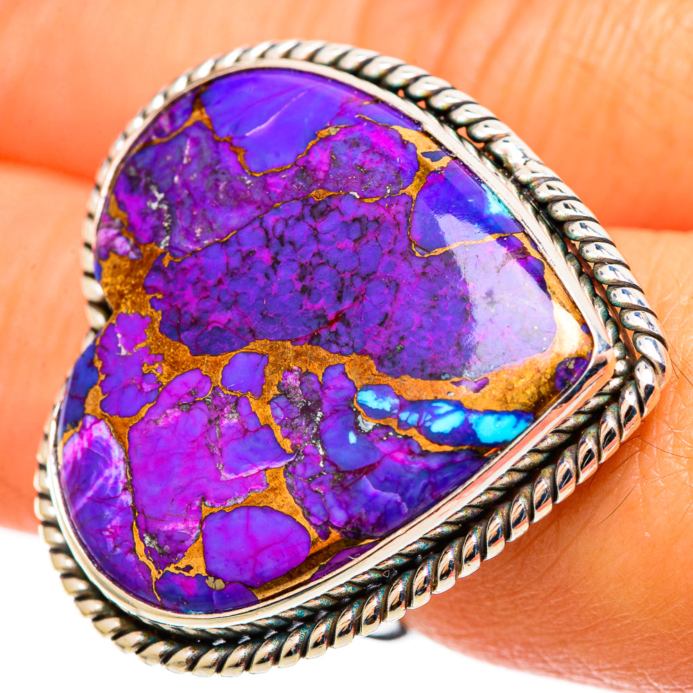 Purple Copper Composite Turquoise Rings handcrafted by Ana Silver Co - RING109158