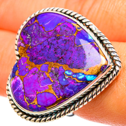 Purple Copper Composite Turquoise Rings handcrafted by Ana Silver Co - RING109158