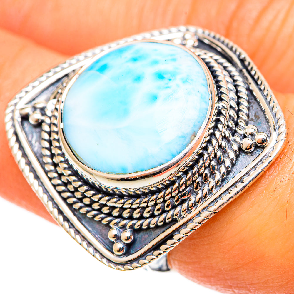 Larimar Rings handcrafted by Ana Silver Co - RING109178