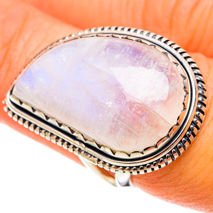 Rainbow Moonstone Rings handcrafted by Ana Silver Co - RING109209