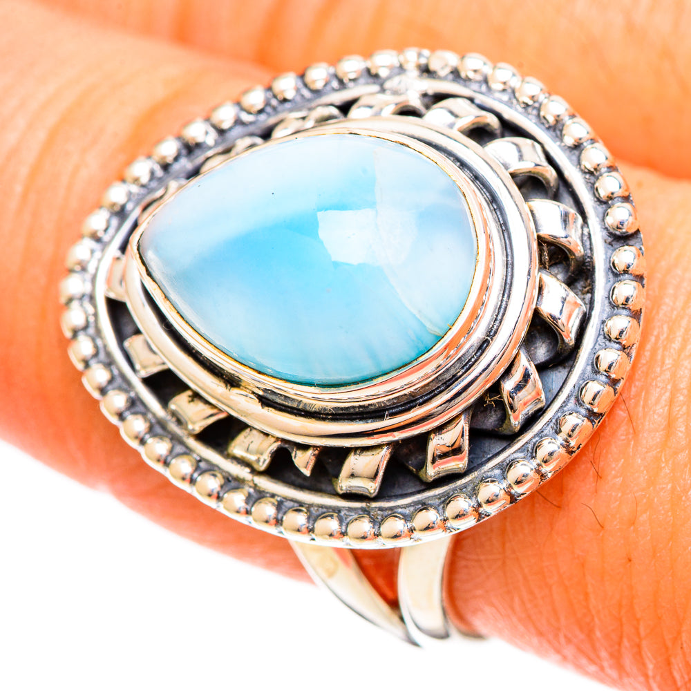 Larimar Rings handcrafted by Ana Silver Co - RING109228