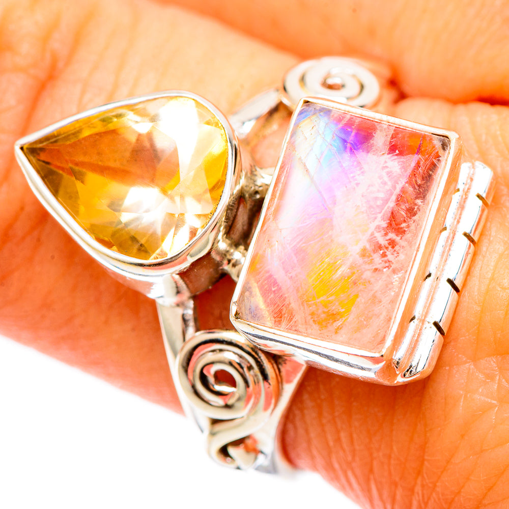 Pink Moonstone Rings handcrafted by Ana Silver Co - RING109238