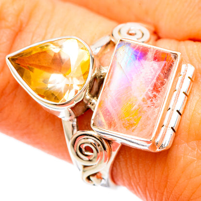 Pink Moonstone Rings handcrafted by Ana Silver Co - RING109238