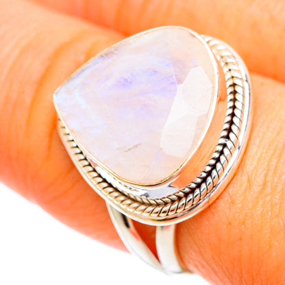 Rainbow Moonstone Rings handcrafted by Ana Silver Co - RING109250