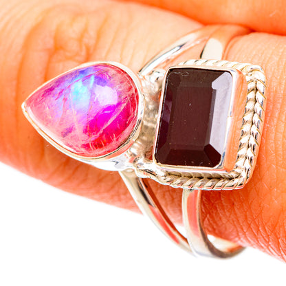 Pink Moonstone Rings handcrafted by Ana Silver Co - RING109253