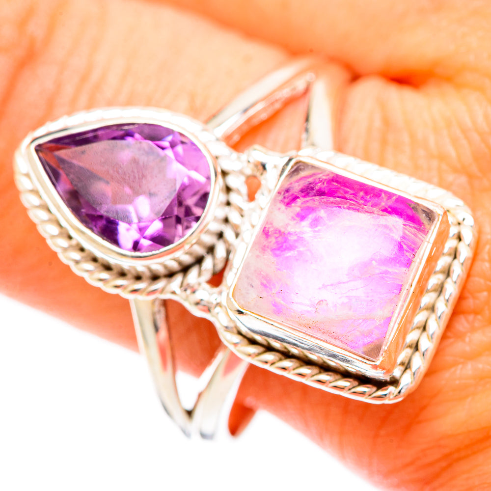 Pink Moonstone Rings handcrafted by Ana Silver Co - RING109255