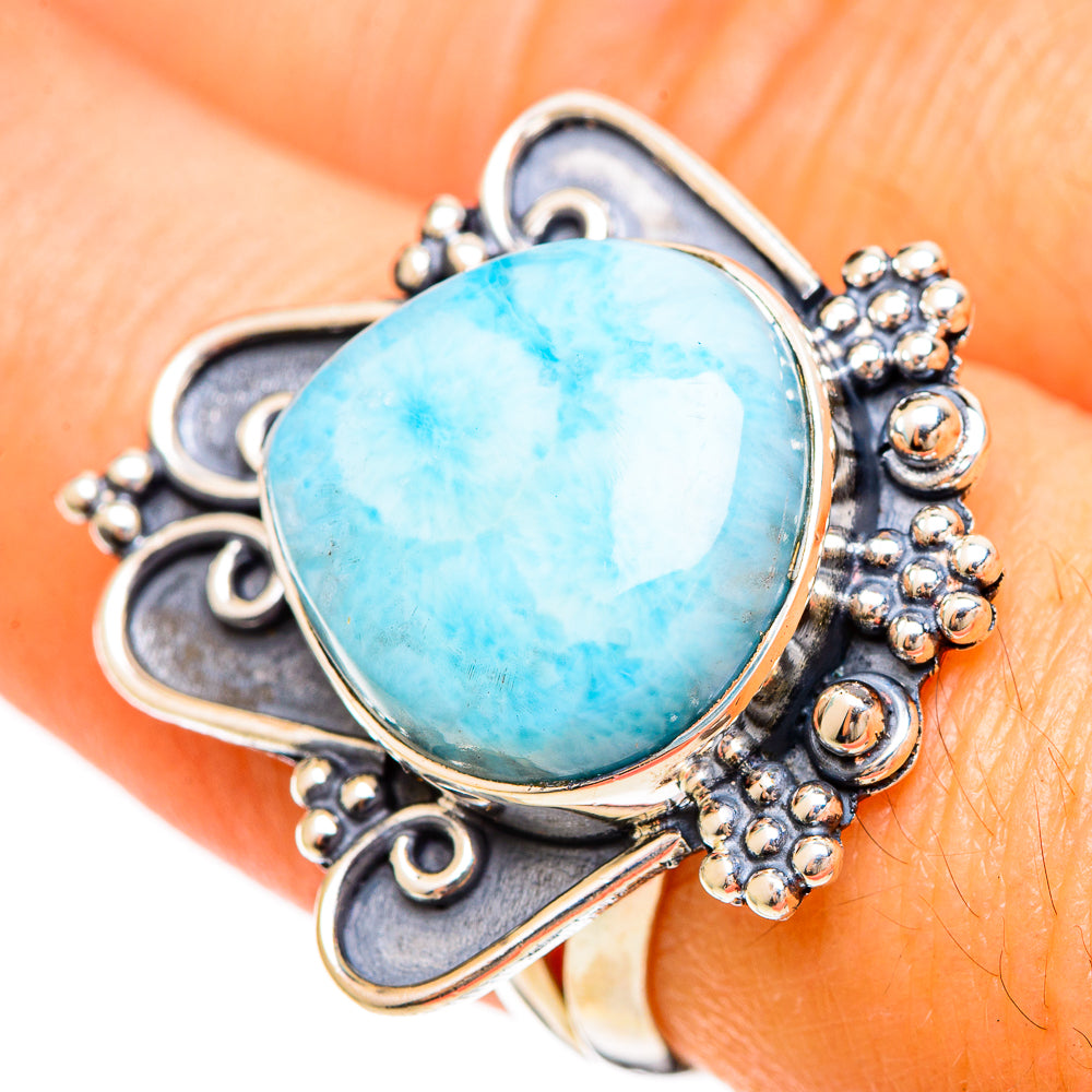 Larimar Rings handcrafted by Ana Silver Co - RING109258