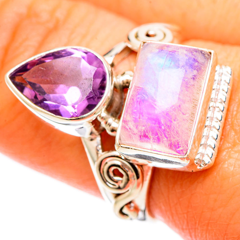 Pink Moonstone Rings handcrafted by Ana Silver Co - RING109287