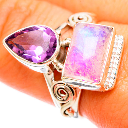 Pink Moonstone Rings handcrafted by Ana Silver Co - RING109287