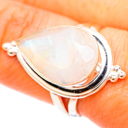 Rainbow Moonstone Rings handcrafted by Ana Silver Co - RING109310
