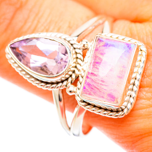 Pink Moonstone Rings handcrafted by Ana Silver Co - RING109320