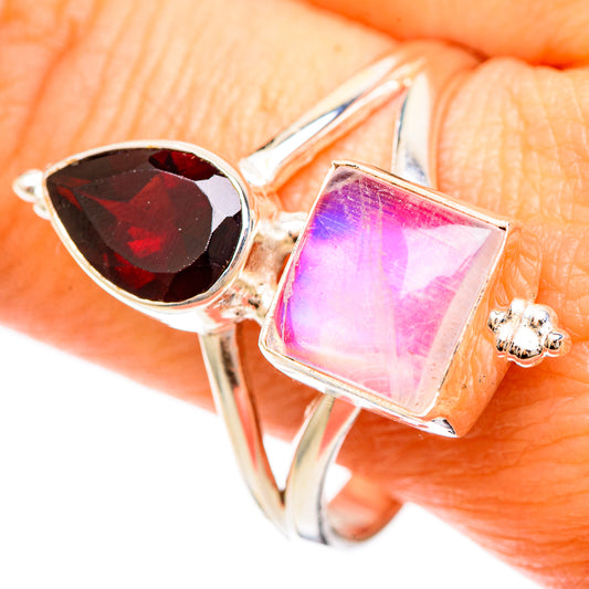 Pink Moonstone Rings handcrafted by Ana Silver Co - RING109348