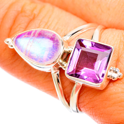 Pink Moonstone Rings handcrafted by Ana Silver Co - RING109349