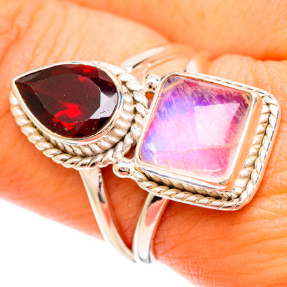 Pink Moonstone Rings handcrafted by Ana Silver Co - RING109350