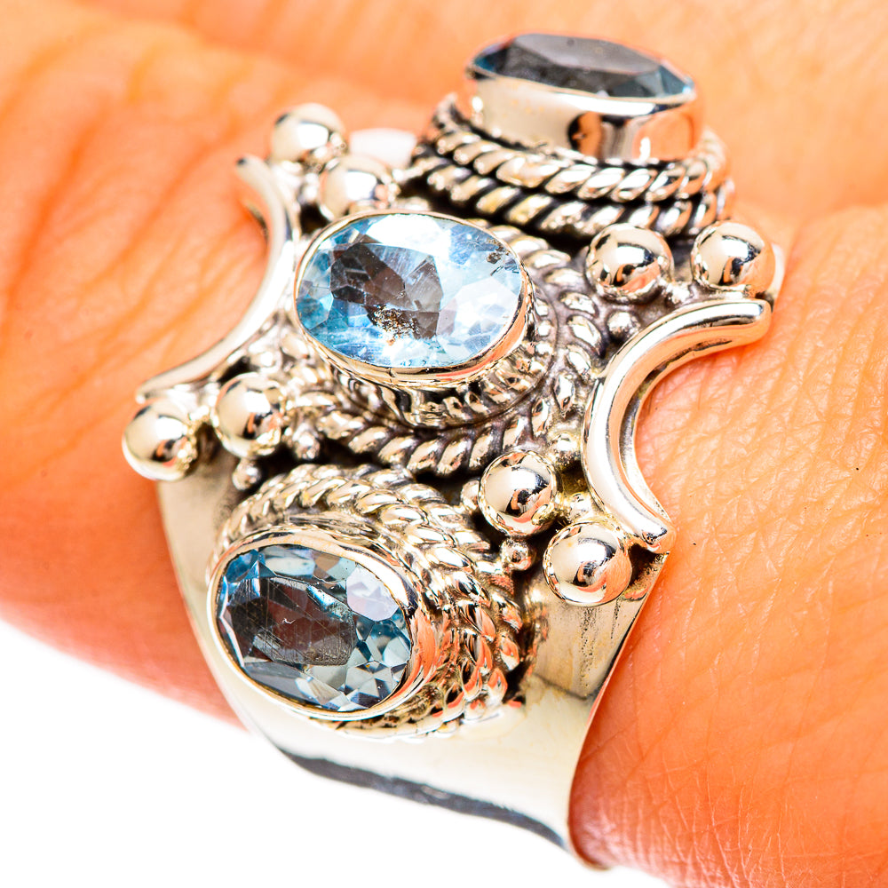 Blue Topaz Rings handcrafted by Ana Silver Co - RING109354