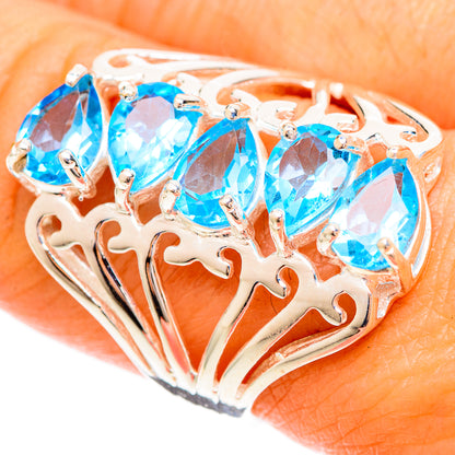 Blue Topaz Rings handcrafted by Ana Silver Co - RING109356