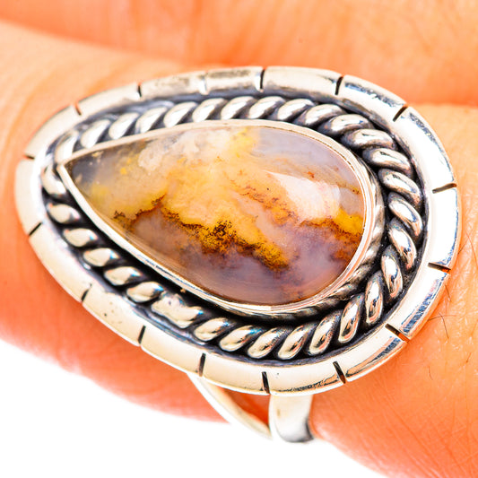 Plume Agate Rings handcrafted by Ana Silver Co - RING109363