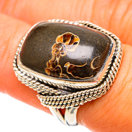Turritella Agate Rings handcrafted by Ana Silver Co - RING109364