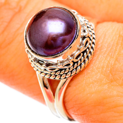 Titanium Pearl Rings handcrafted by Ana Silver Co - RING109368