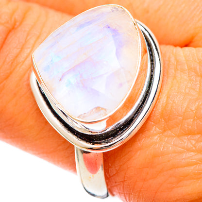 Rainbow Moonstone Rings handcrafted by Ana Silver Co - RING109379