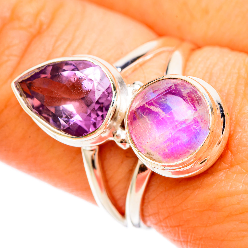 Pink Moonstone Rings handcrafted by Ana Silver Co - RING109380