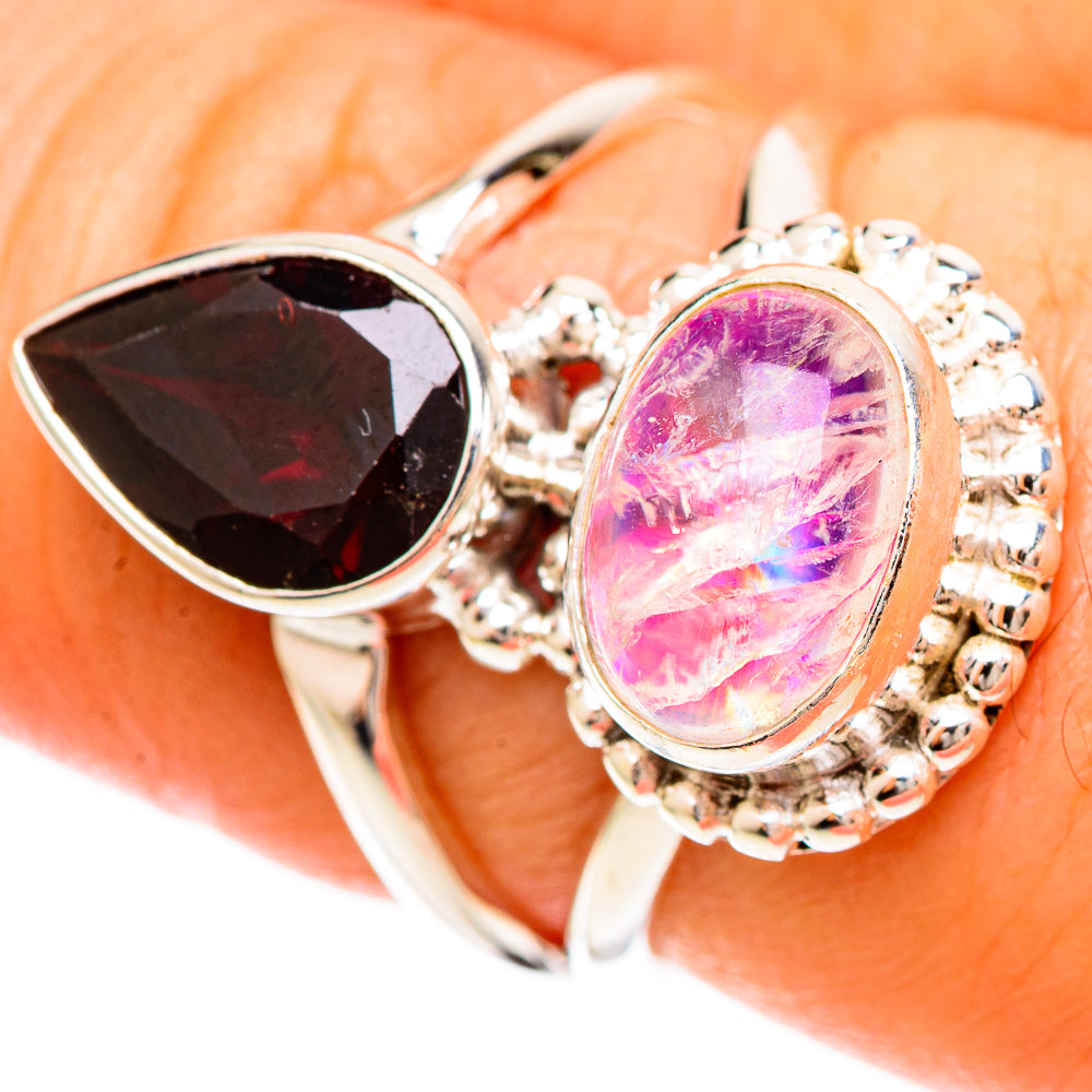 Pink Moonstone Rings handcrafted by Ana Silver Co - RING109381